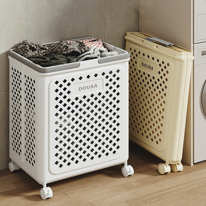 Large Capacity Collapsible Laundry Basket: Breathable Design & Built-In Wheels