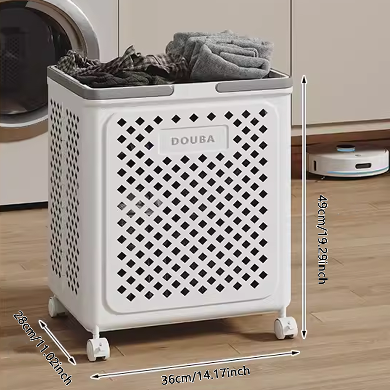 Large Capacity Collapsible Laundry Basket: Breathable Design & Built-In Wheels